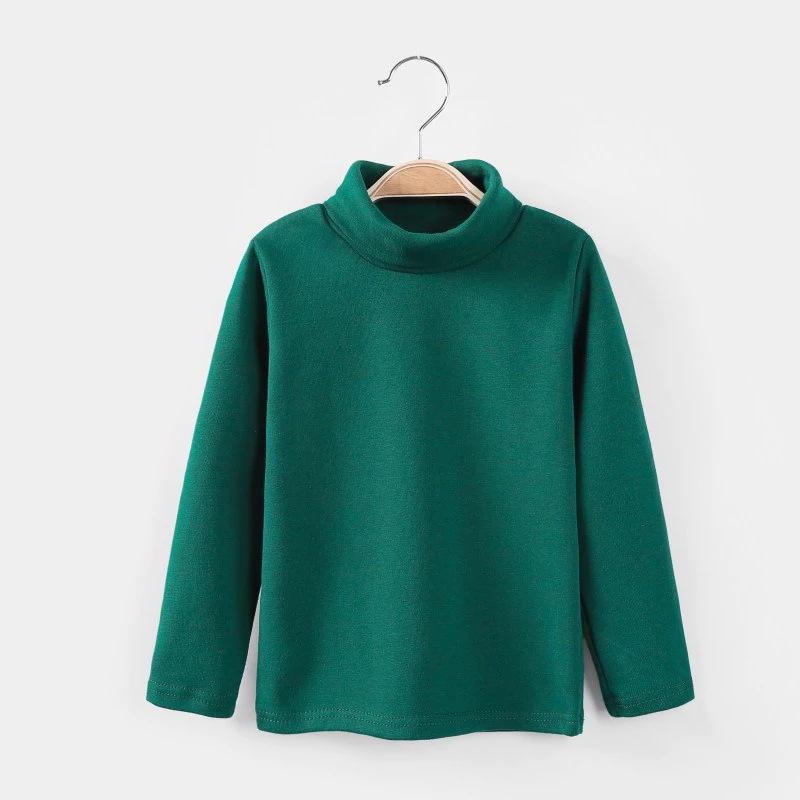 Kids' 2024 Cotton High Neck Long Sleeve T-Shirt – Cozy, Trendy Autumn/Winter Base Layer for Boys & Girls.
