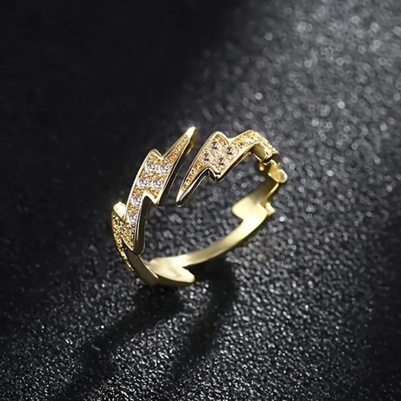 Open Lightning Niche Trend Ring Women, Personalized Street Style Accessories, Asian Chinese Frigid Style