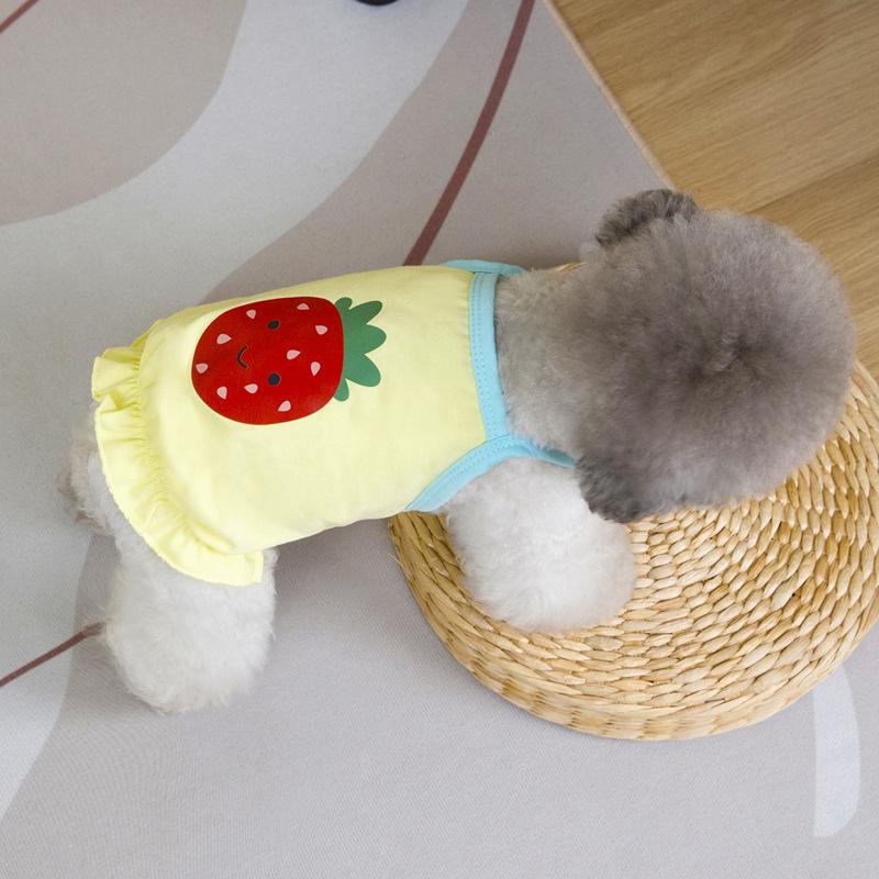 

Short cute pet cat Pomeranian Chihuahua puppy dog clothes summer thin vest XL жёлтый