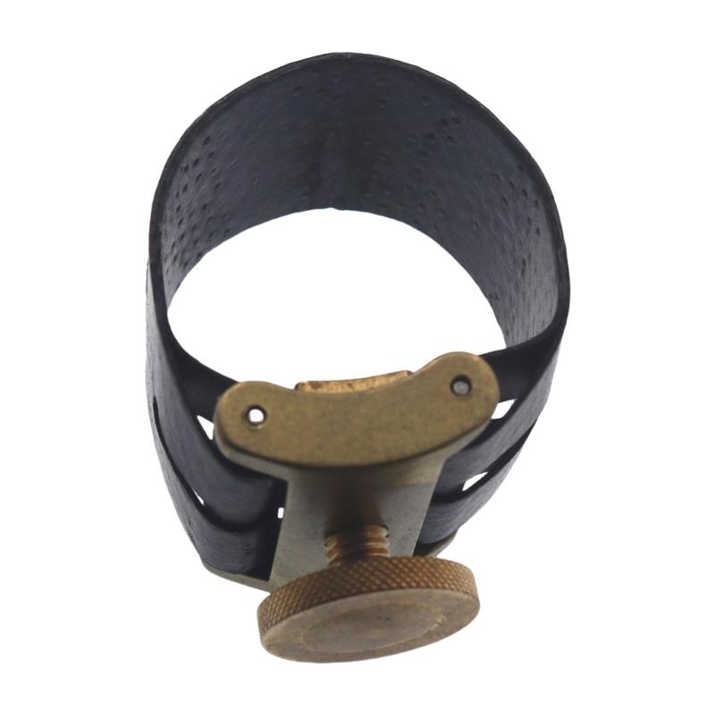 Single Screw Adjustment PU Leather Saxophone Fastener Clip Sax Ligature Fastener for Tenors/Altos/Saxophone Mouthpiece