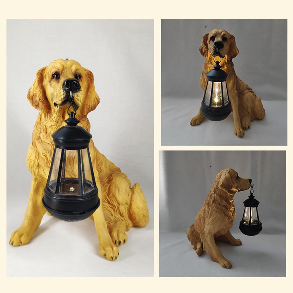Garden Ornament with Illuminated Dogs Decorative Outdoor Lighting