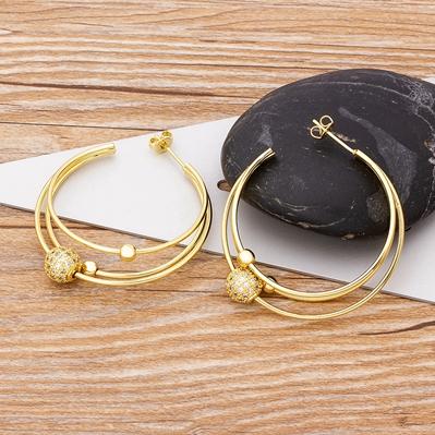 New Arrival Big Circle Colorful Color Charm Bohemia Earrings Top Quality Copper CZ Jewelry For Female Party New Year Gift