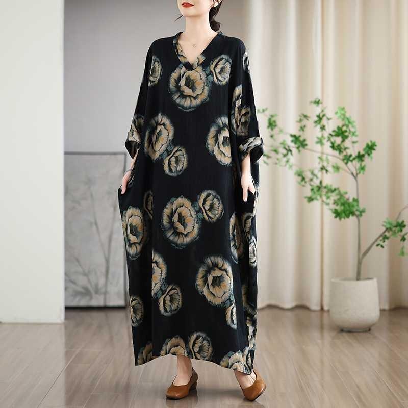 Vacation Style Travel V-Neck Vintage Dresses