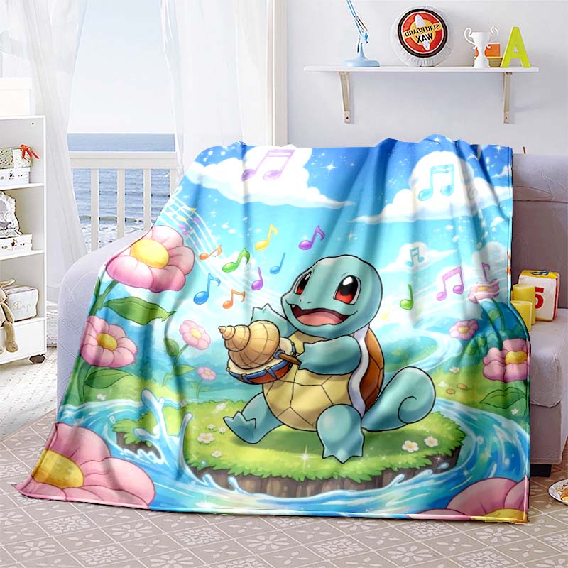 Pokem-Squirtles Decorative Blanket School Bedroom Decoration Fluffy Soft Blankets for Bed Bedspread the Sofa Throw Warm Winter89