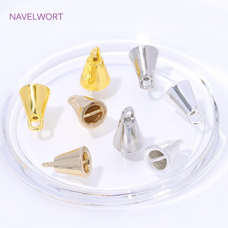 18K Gold Plated Brass Cone End Cap For Jewelry Making,Caps For Bracelet,Supplies For Jewelry,DIY Necklace Making Accessories