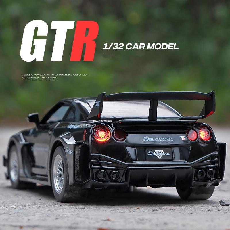

Car Model 1:32 Skyline Ares Nissan GTR CSR2 Alloy Sports Diecast Metal Racing Simulation Sound and Light Kids Toy Gift
