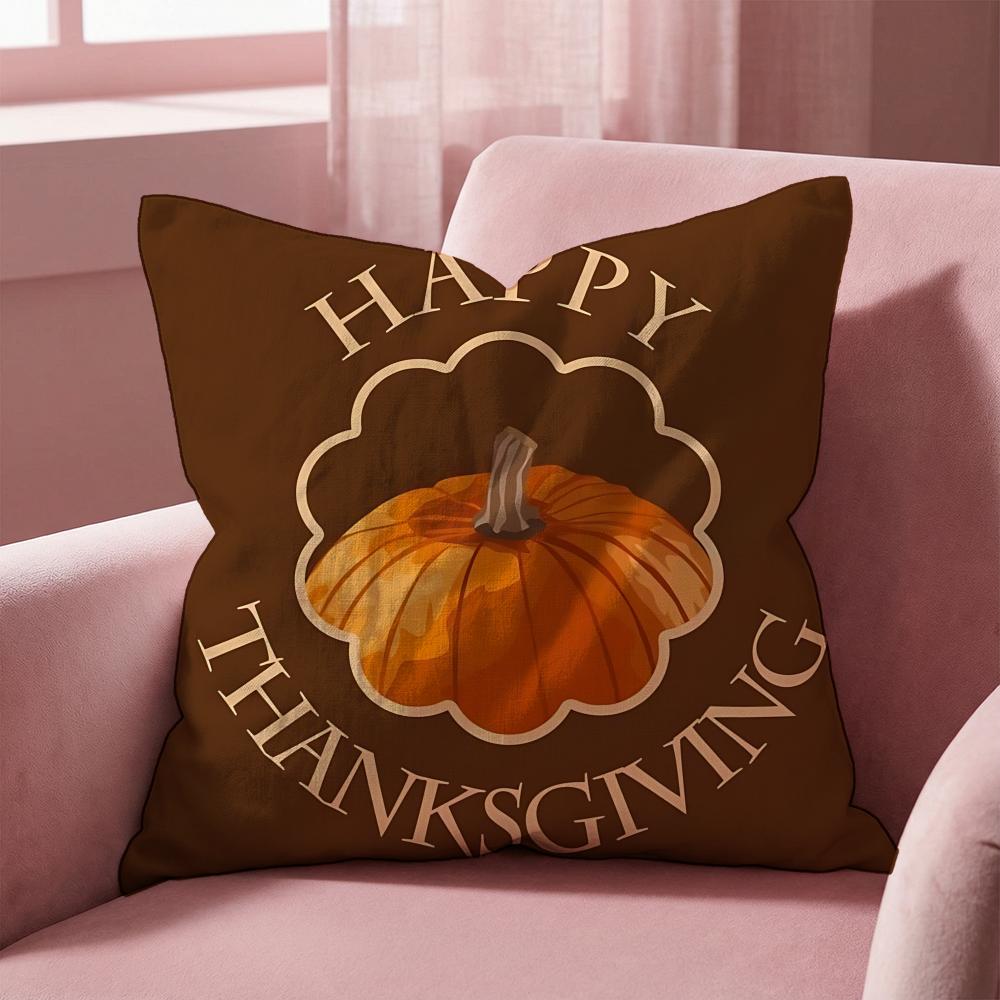 Holiday Thanksgiving Cushion Cover MultiScene Pillow Cover for Home Car Reversible Soft Durable for Daily Use