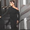 Chic European & American Off-Shoulder Pleated Long-Sleeve Maxi Dress