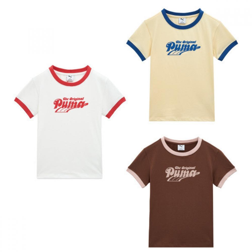 Puma Women S Original KniT ShorT Sleeve T ShirT 950303 brown 01/S