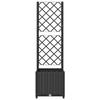 Vidaxl Garden Planter With Trellis, Black, 40X40X136 Cm, Pp