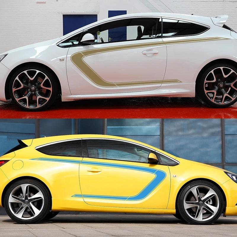 Car Side Door Stickers for Opel Astra h j g k GTC Racing Sport Stripes Styling Vinyl Film Decor Decals Auto Tuning Accessories