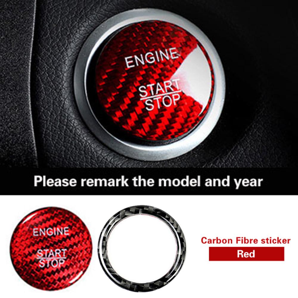 Buy 2*Carbon Fiber Keyless Push Start Engine Button Cover for Mercedes