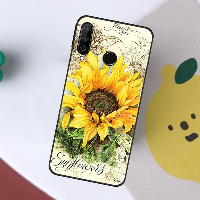 Vintage Sunflowers For Huawei Nova 12s 12i 11i 8i Y73 Y72 Y61 Y91 Y90 Y70 Y60 9 10 SE P30 P40 Lite P60 Pro Case