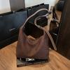 Suede bag large-capacity women's bag 2025 new high-end atmospheric shoulder messenger bag commuter versatile tote bag