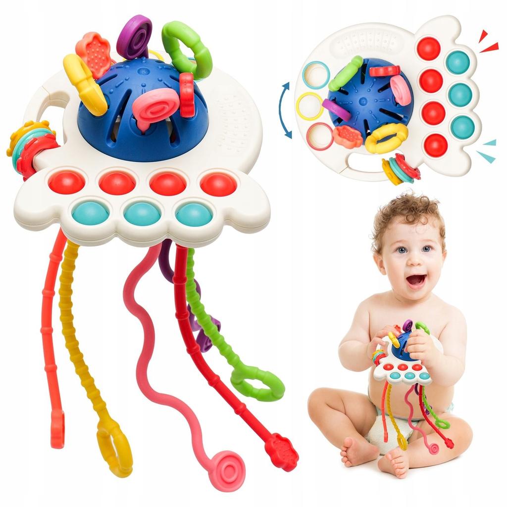 Montessori Sensory Teething Toy for Babies, Multicolor, 12x14x7cm, Teether & Soothing Toy for Kids 18 Months+