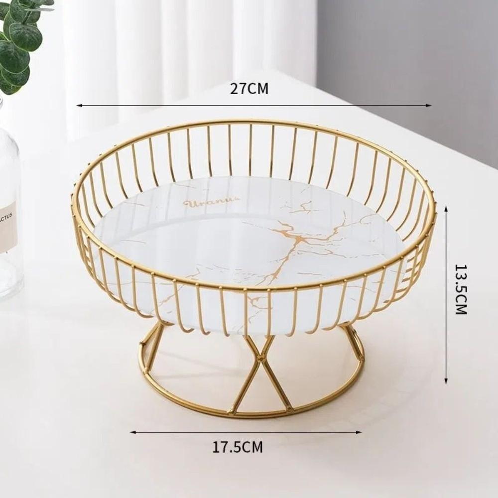Durable European Luxury Fruit Cake Tray Large Round Creative Design Fruit Basket Snack Display Dessert Stand Home Decor