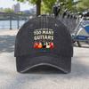 Unisex Guitar Print Washed Baseball Cap For Travel Beach Vacation Camping Outdoor Sports Leisure