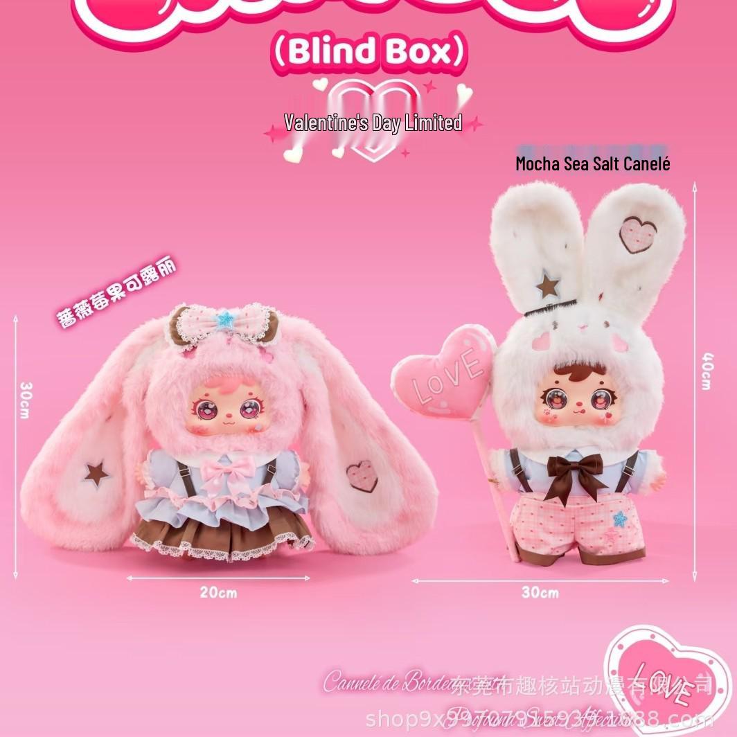 Three Little Furs  Valentine Canelé: Deep Affection & Sweetness with Pink Rabbit Card, Limited Edition Box (2 pieces)
