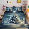 Christmas Digital Printing 3D Printing Polyester Pillowcase Quilt Cover Two or Three-piece Set Is Available