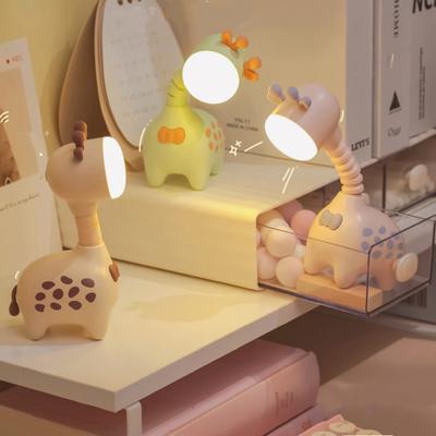 Cartoon Giraffe Night Light USB Rechargeable Animal Table Lamp Soft Lighting & Not Dazzling Eye Protection LED Bedside Lamp Bedroom Decoration for