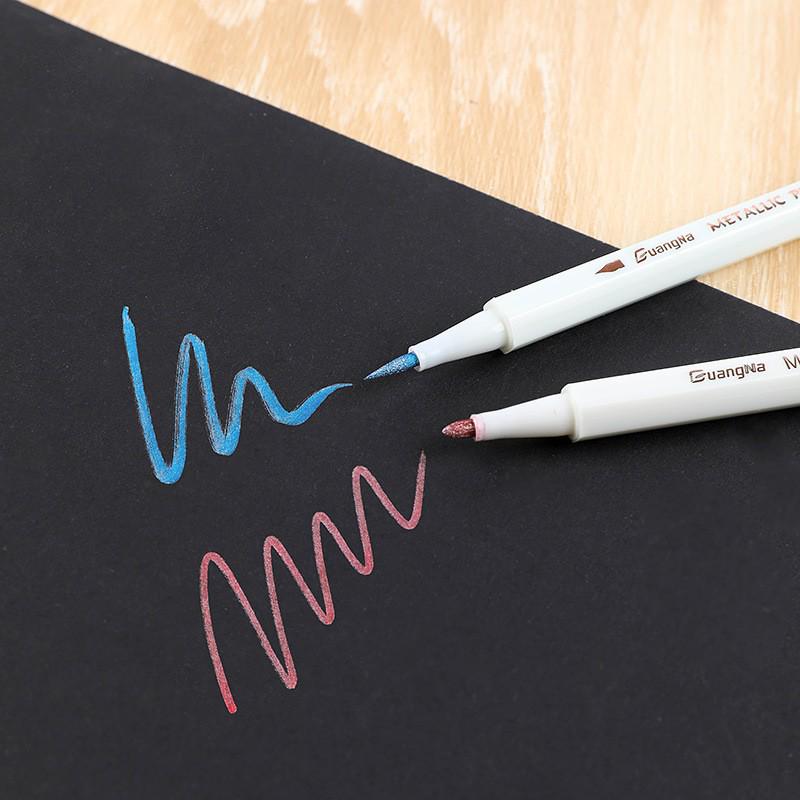 Guangna 6510 Metallic Signature Pen - Hard Tip Watercolor & Outline Pen for Drawing & Design