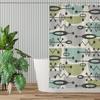 Retro Mid-Century Modern Shower Curtain – Atomic Geometric Design, Elegant Abstract Art, 70X70In, Includes Hooks