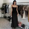 Shemoda Fashion Style Kardashian Diamond In the Debris Printing Slip Dress Women's Stretch Silm Solid Color Sheath Long Dress