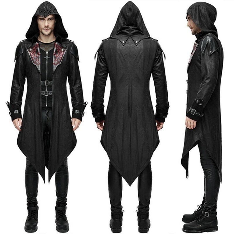 European and American-Style Stylish Gothic Hooded Knight Assassins Jacket