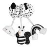 Baby Cute Cartoon Animal Spiral Plush Toy Newborn Black White Car Seat Stroller Hanging Rattles Toy Type 1