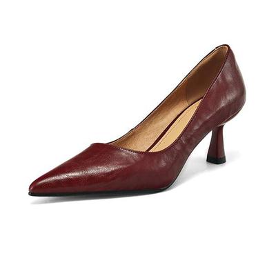 Sheepskin Pointed Toe Stiletto High Heels Autumn Spring Shoes Simple Basic Clothing Women Fashion Pumps