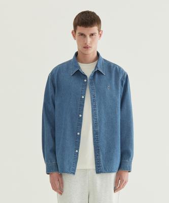 C Logo Denim Shirt Blue