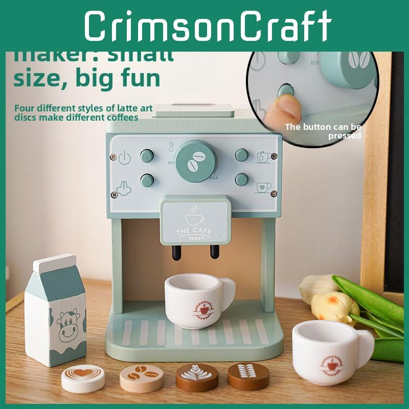 Wooden Childrens Play Kitchen Coffee Maker Toy For Early Education Fun And