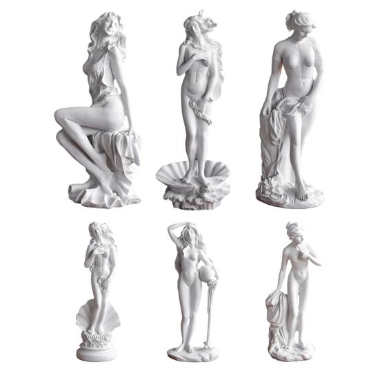 Venus Goddess Sculpture, Matte White Resin Venus Figurine, European Style Artistic Desktop Decoration for Living Room Study Room Home Office Decor