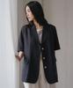 Till I Die Linen Blended Half Sleeve Jacket [Tisu05Jk04]_Navy