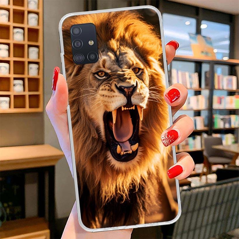 

Лев Самец Львенок Король Чехол для Телефона Для Samsung Galaxy A12 A22 A32 A52 A72 A02S Чехол для Телефона Note 20 Ultra 10 S10 Plus A51 A Samsung A72