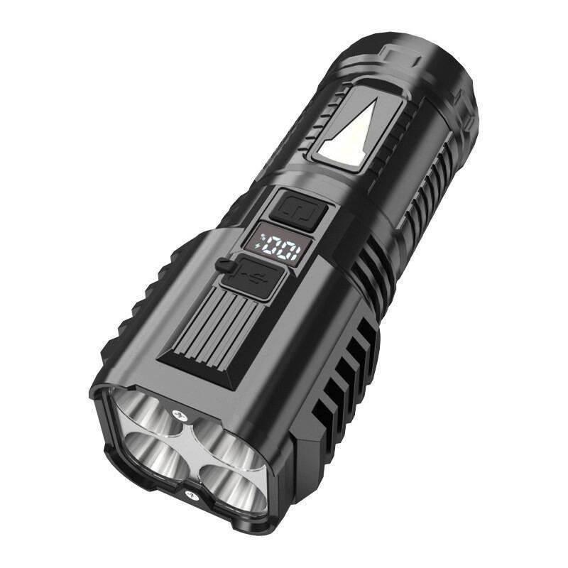 High Power Led Flashlight 7 Lamp Beads with Side Light Super Bright USB Rechargeable Tactical Torch Outdoor Camping Fishing Lamp