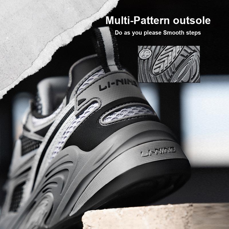 Li Ning CF Su Series Flash Star 2 Comfortable Versatile Cushioning Durable Low Top Casual Shoes Men Sneaker Black Gray AGLT171-4