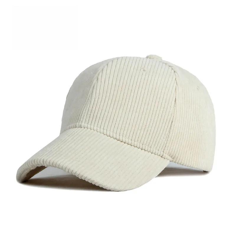 Spring Autumn Corduroy Baseball Caps 100% Cotton Solid Vintage Unisex Baseball Hat For Women Men Adjustable Outdoor Hip Hop Hats