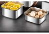 Edelstahl Lebensmittelqualität Bento-Box mit Deckel - Quadratischer, versiegelbarer Aufbewahrungsbehälter