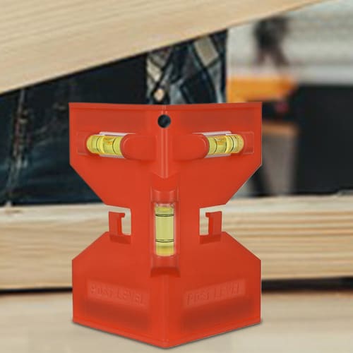 Level, Post Level, for Plumbing, Built-in Magnet, 3-Bubble Measurement (Horizontal/Vertical), ABS Impact-Resistant Material, 72g, Attaches To Wood and