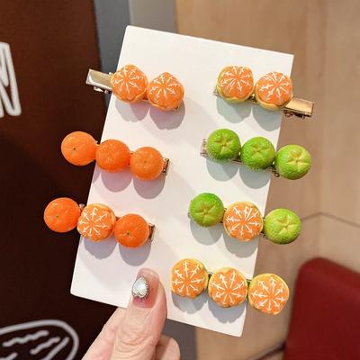 Internet-Berühmtheit süße orange Haarnadel Mini-Frucht-Kantenklemme Cartoon-Kopfbedeckung Kinder-Haarschmuck Großhandel Schmuck DIY
