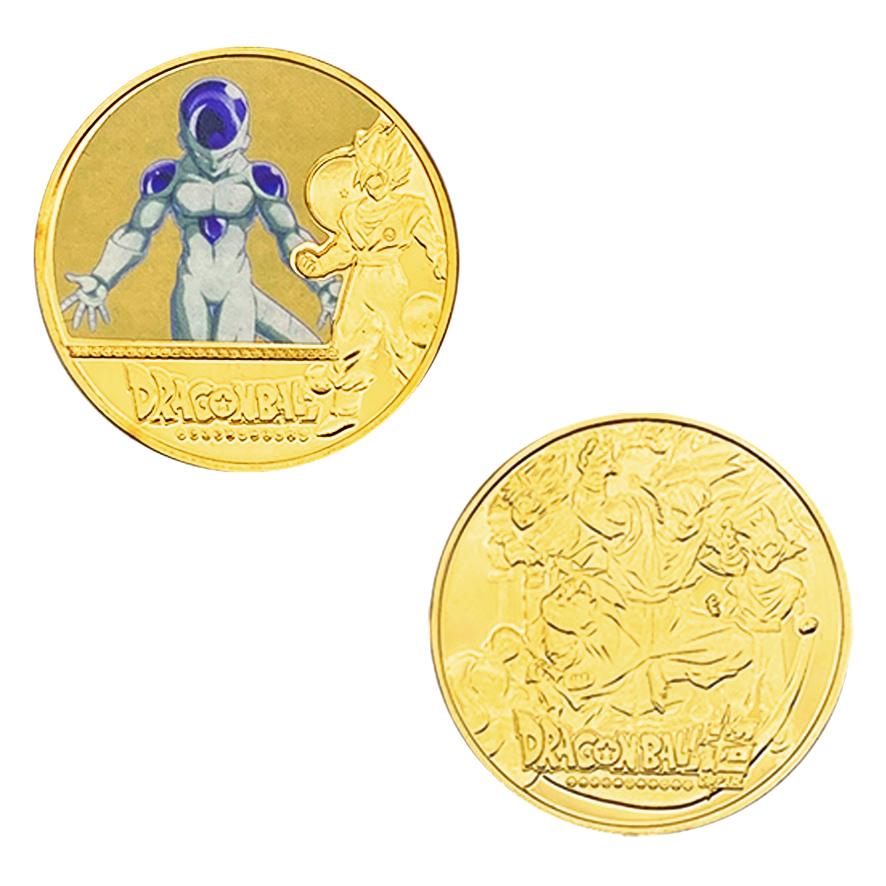Anime  Z Gold Plated Gold Coin Son Goku Vegeta  Coins Kids Classic Anime Peripherals Collection Toy Souvenir