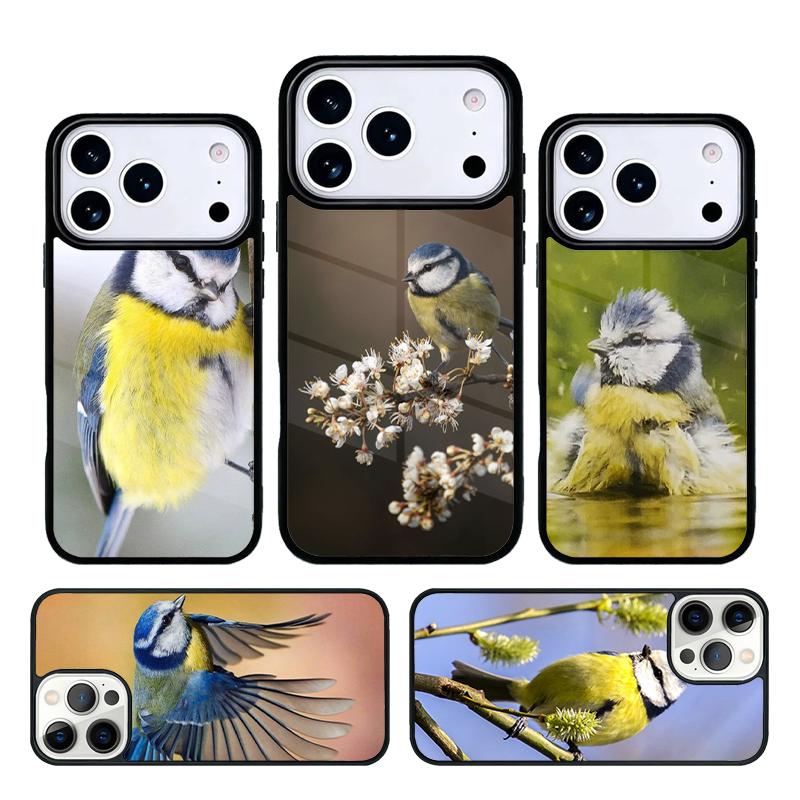 Garden Birds Blue Tit phone case cover Compatible with for IPhone 17air 16e 15 14 13 12 11Pro Max 17 Air