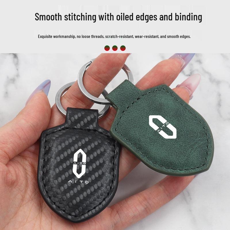 Carbon Fiber Leather Keychain for Huawei AITO M9/M8/M7/M5 - Unisex Pendant