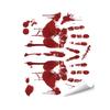 Atmospheric Haunted House Accents Halloween Horror Stickers, with Spooky Handprints Footprints Printed, Creepy Text Decals Self-adhesive Decals,