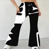 Pantaloni a zampa casual a vita alta da donna, Pantaloni a campana Streetwear con stampa floreale