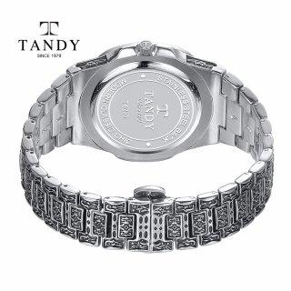 Taendi Engraving Line Men'S Metal Wristwatch T-6295