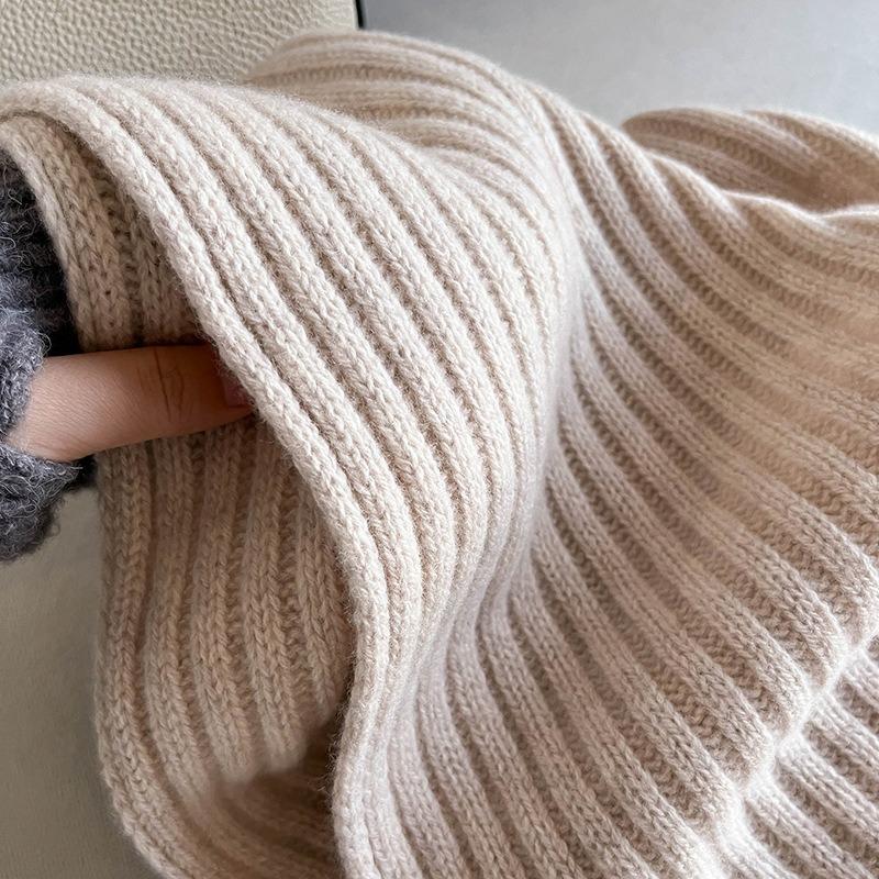 New Wool Scarf Women's Autumn and Winter Red Versatile Shawl Thickened Warm Knitted Scarf Universal