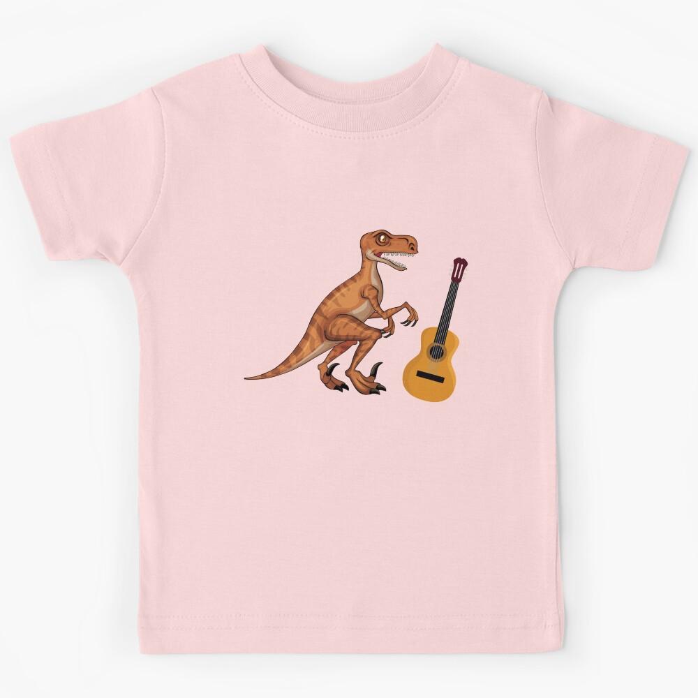 Dinosaur Playing Guitar ,Funny Good Dinosaur Guitar Lovers Art Kids T-Shirt 160