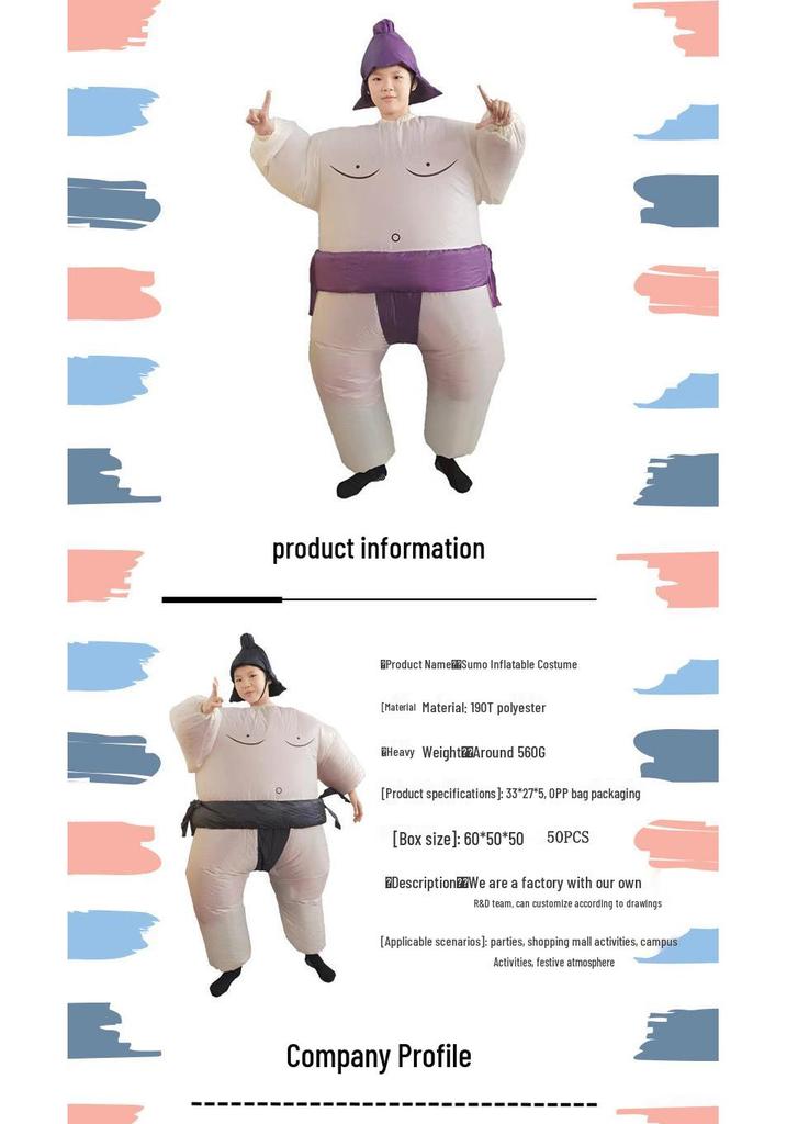 Sumo Wrestler Inflatable Costume - Adult & Child Party Prop